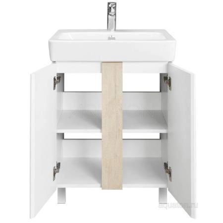 Тумба под раковину AQUATON Кантри 60 белый, дуб верона 1A257401AHB20