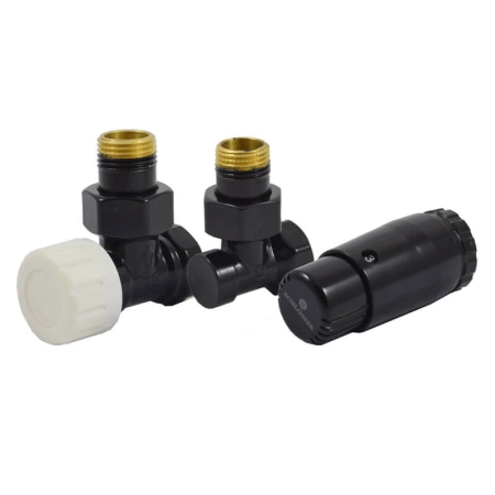 Schlosser Комплект угловой DN15 GZ1/2 x GW1/2 с головкой Мини M30x1,5 Ral 9005