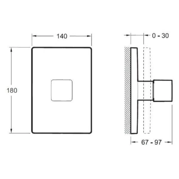 Смеситель Jacob Delafon SQUARE E75413-CP для душа хром
