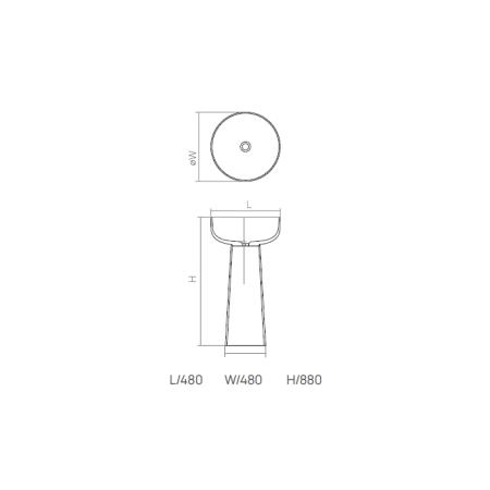 Dea Design Pedestal Basin Раковина 48х48х88см., напольная, без отв., Glasstech, прозрачная смола, цвет: Emerald R3