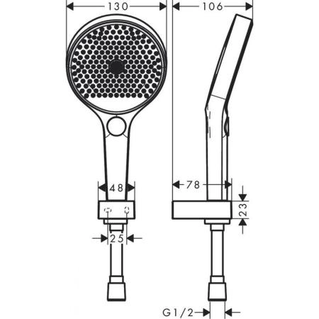 Hansgrohe 26851000 Rainfinity Душевой набор ?130 мм, 3 режима, шланг 1600 мм, хром