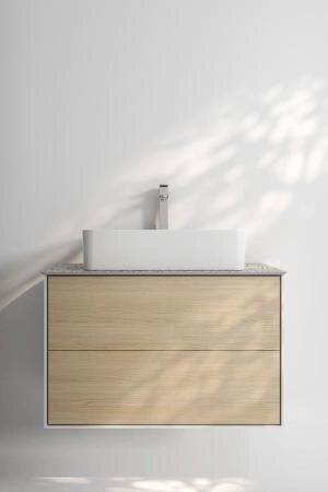 Тумба Kerama Marazzi PLAZA MODERN ПЛАЗА МОДЕРН KMPMCb80MVc2 подвесная 80, нажимное открывание, 2 ящика, дуб виченца