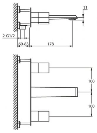 Смеситель для раковины BELBAGNO ARLIE ARL-LTF-CRM на 3 отверстия хром