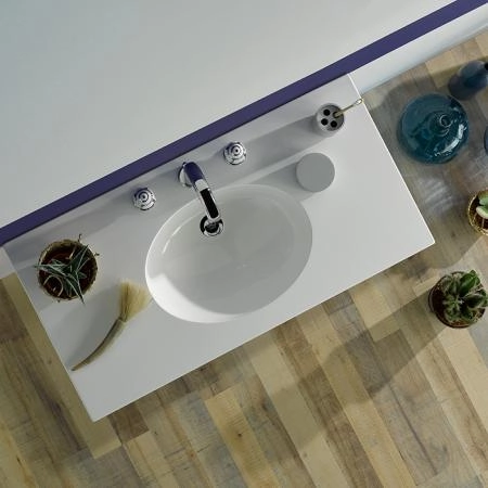 THG Ithaque decor platine Смеситель для раковины, 3 отв., цвет: хром/платина/белый фарфор