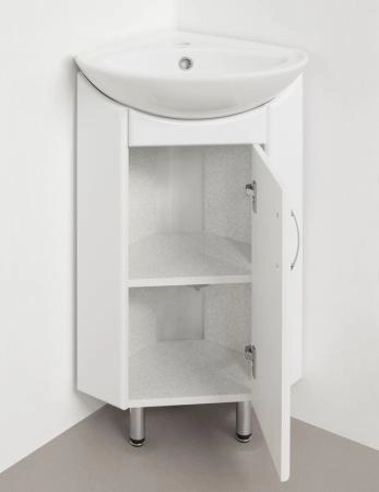 Тумба под раковину Style Line Веер 30 угловая напольная с дверками, белая