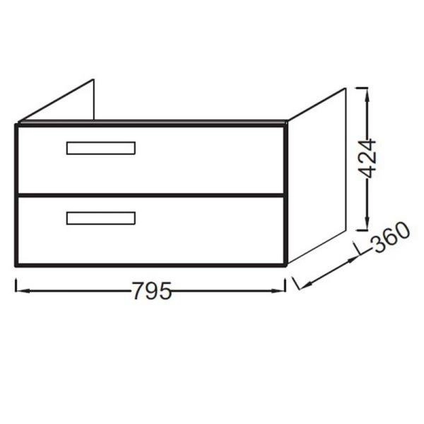 Тумба под раковину Jacob Delafon RYTHMIK EB1302-E70 80 см цвет арлингтонгский дуб