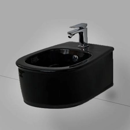 Artceram AZULEY  Биде подвесное 36*52см c креплением, с 1 отв под смеситель, цвет черный