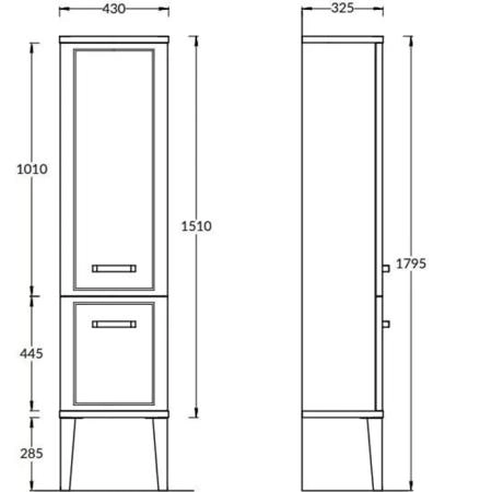 Пенал Kerama Marazzi POMPEI ПОМПЕИ PO.M.150\WHT напольный\подвесной 150, белый глянцевый