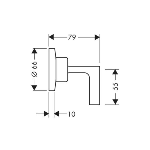 Axor Citterio 39960000 Запорный вентиль с рукояткой рычаг для 15970180/15974180/15973180