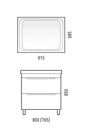 Тумба Corozo Мадисон 80 Z2, Люкс белая, Сомо 80 / Фостер 80  (раковина отдельно)