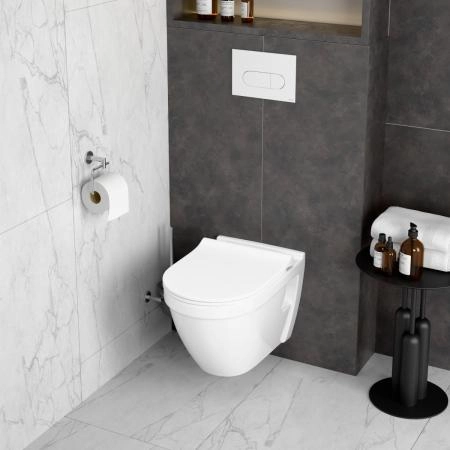 Инсталляция с унитазом VitrA S50 9003B003-7203 комплект 4 в 1 с сиденьем микролифт безободковый цвет клавиши глянцевый белый