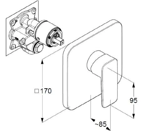 Смеситель для душа Kludi Pure&Style 406550575