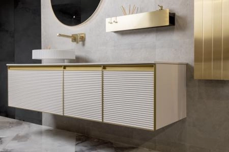 Раковина накладная Boheme рифленая SOLE Corian 400*130 Matte white 801-R-MW