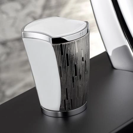 THG Infini white porcelain with platinum decor Смеситель для раковины на 3 отверстия, с донным клапаном, цвет: хром