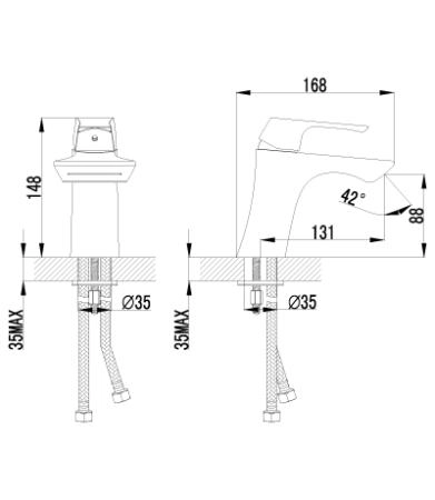 Смеситель Lemark Unit LM4546C для раковины с каскадным изливом