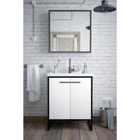 Тумба под раковину Corozo Айрон 70, черный/белый