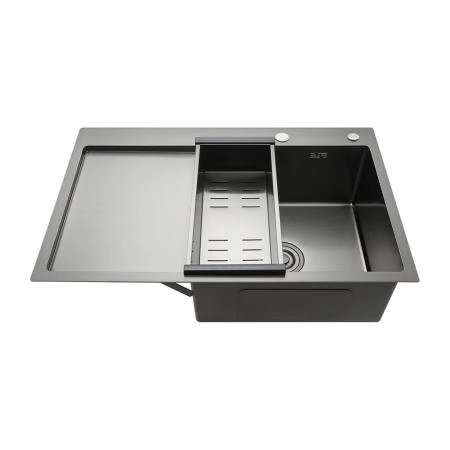 Кухонная мойка GAPPO GS7850-6R с коландером, графит