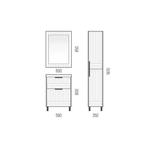 Зеркало Corozo Терра 60, Люкс матовый графит