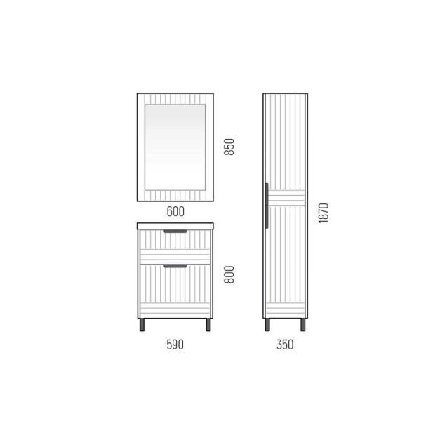 Зеркало Corozo Терра 60, Люкс матовый графит