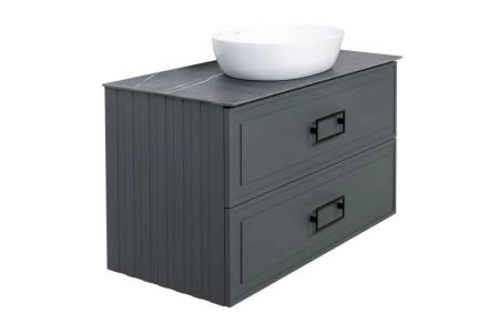 Тумба под раковину LA FENICE Cubo Grigio TWIN серый 100 FNC-01-CUB-G-100-2 серый матовый зелёный матовый