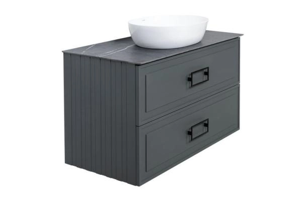 Тумба под раковину LA FENICE Cubo Grigio TWIN серый 100 FNC-01-CUB-G-100-2 серый матовый зелёный матовый