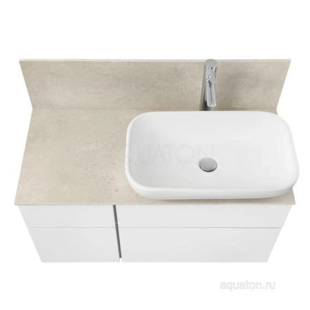 Тумба под раковину AQUATON Мишель 100 без столешницы, дуб эндгрейн, белый 1A244101MIX40