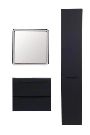 Тумба подвесная Style Line Бергамо мини 60 (2 ящ.) Люкс антискрейтч черный, PLUS