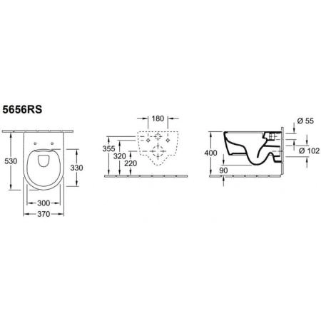 Унитаз Villeroy&Boch AVENTO 5656RS01 (5656R001+9M87S101) подвесной с сиденьем