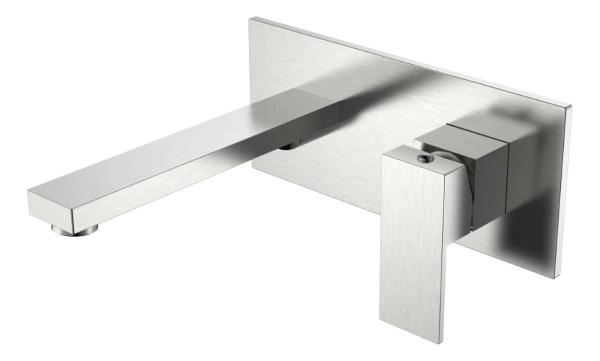 Смеситель для умывальника Boheme из стены Qubic Brushed Nickel 475-NB