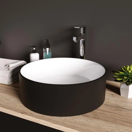 Раковина Grossman GR-4040BW (360*360*115) черно-белая