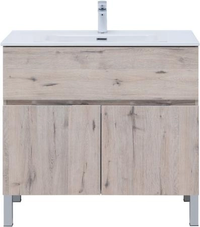 Тумба под раковину Aquanet Алвита New 90 1 ящик, 2 дверцы, дуб веллингтон белый