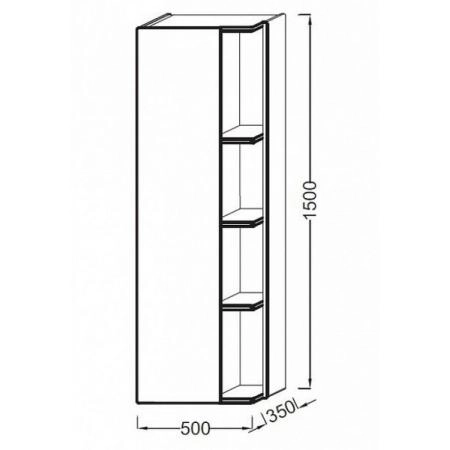 Пенал Jacob Delafon TERRACE EB1179D-G1C 50 см подвесной правый