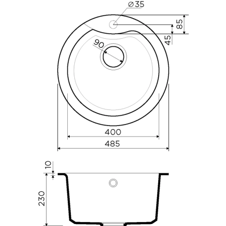 Кухонная мойка Omoikiri Yasugata 48R-DC 4993211, 485х485, темный Шоколад