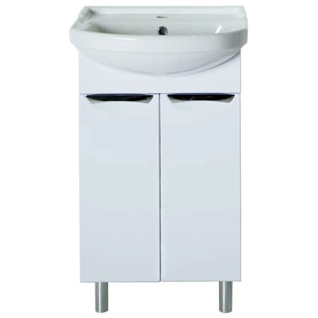 Тумба под раковину ASB-Mebel Мессина 500х415 мм цвет белый глянец напольная