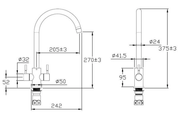 Смеситель для кухни ESKO K33 никель