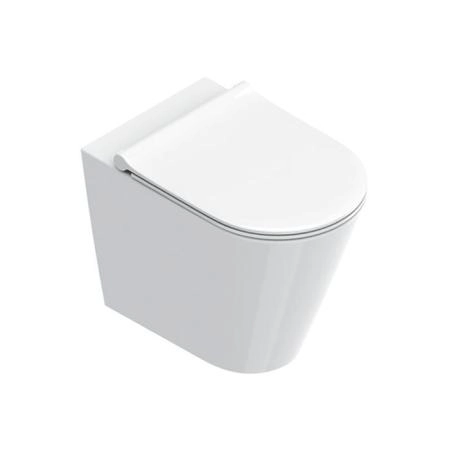Catalano Zero Унитаз напольный 55х35см, безободковый, смыв Tornado, покрытие Cataglaze+, цвет белый глянцевый