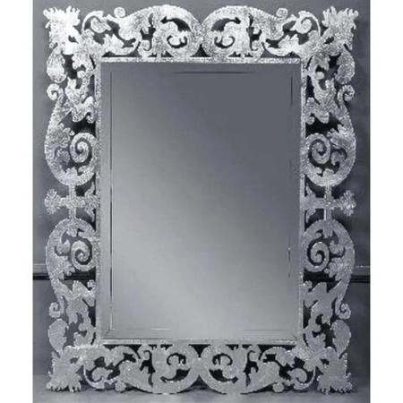 Зеркало Boheme Caprice прямоугольное 80х100 562, серебро поталь с подсветкой