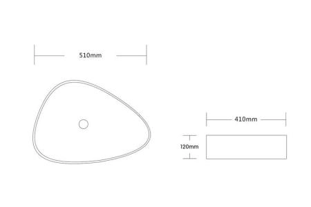 Раковина Cerutti SPA CR0089 накладная, белая, треугольная 510х410х120