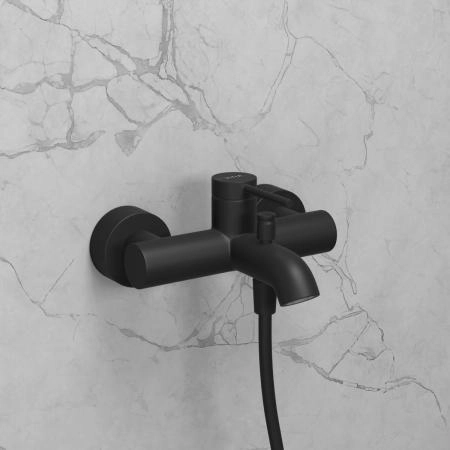 Смеситель VitrA Minimax Round  A4354836EXP настенный однорычажный матовый черный латунь