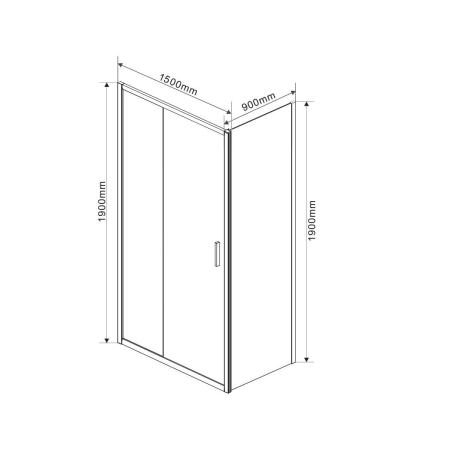 Душевой уголок Vincea Garda VSR-1G9015CH, 1500*900, хром, стекло шиншилла