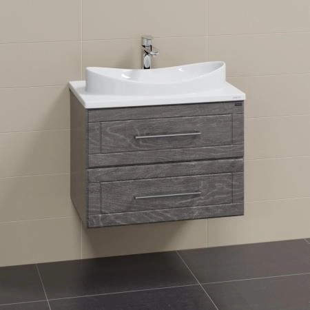 Тумба под раковину СаНта Венера 70  дуб шале графит, подвес. (ум Вега 70 литой мрамор)
