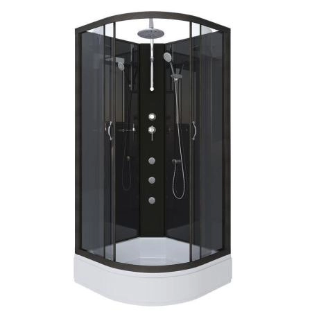 Душевая кабина Niagara NG-6501-14BKTG 900х900х2100-2400 средний поддон 26см стекло тонированное алюм черный