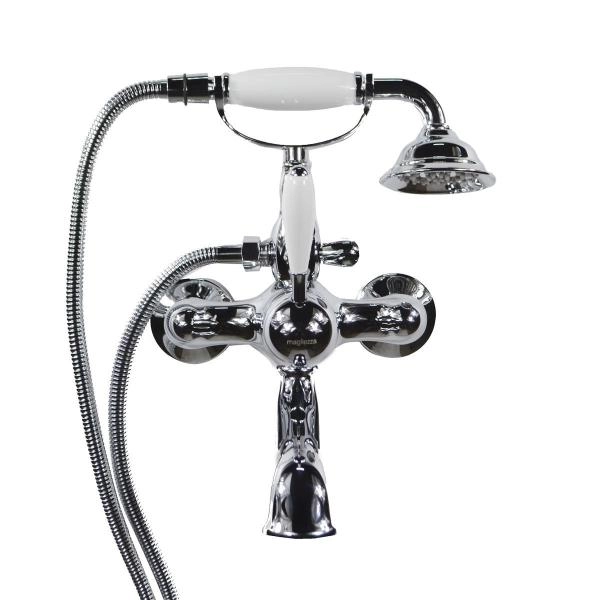 Смеситель Magliezza BIANCO 50603-cr на ванну в комплекте с шлангом и лейкой TL-4-cr хром