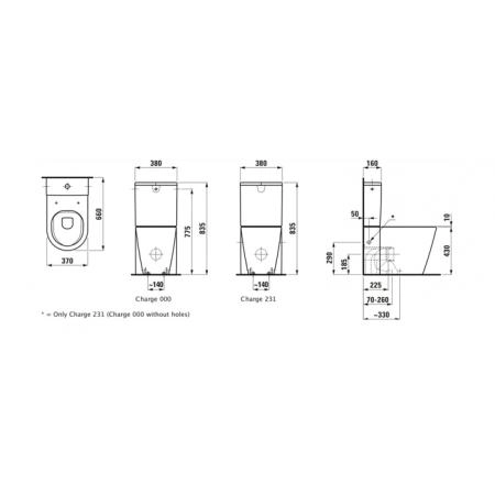 Laufen Kartell Унитаз моноблок 660x370x430 мм, комбинированный, безободковый смыв Rimless,цвет: белый