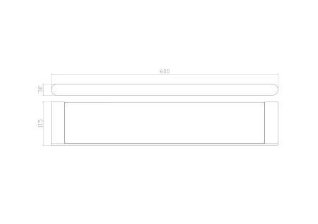 Стеклянная полка для ванной WONZON & WOGHAND CARBON, Черный (WW-7727)