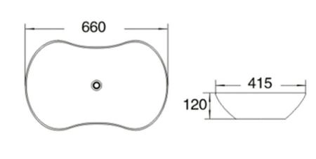 Раковина SantiLine SL-1030 67x34 на столешницу керамическая Белый