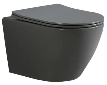 Унитаз ESBANO AMAPOLA Серый матовый безободковый подвесной 530x365x370