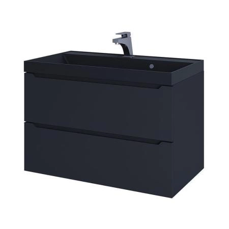 Тумба с раковиной Uperwood Tanos-Classic Quartz 80 см, черная/уголь