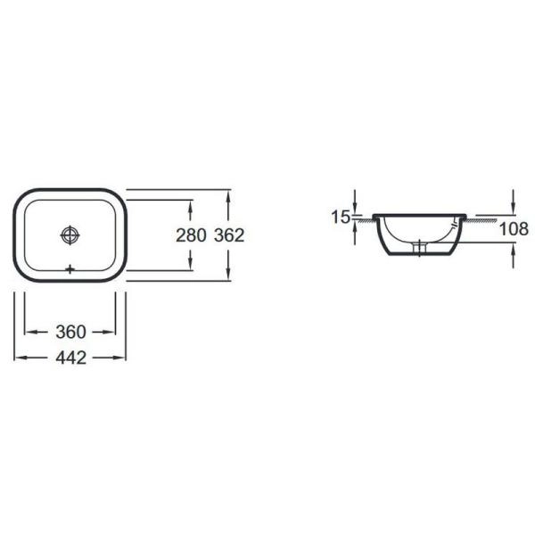 Раковина Jacob Delafon VOX EYD102-00 46 см встраиваемая