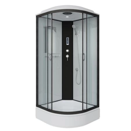 Душевая кабина Niagara NG-6701-14P 900х900х2150 средний поддон 26см стекло прозрачное черные профиля